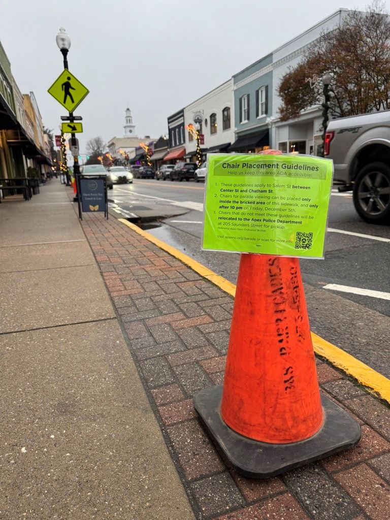 Brick area for chairs parade